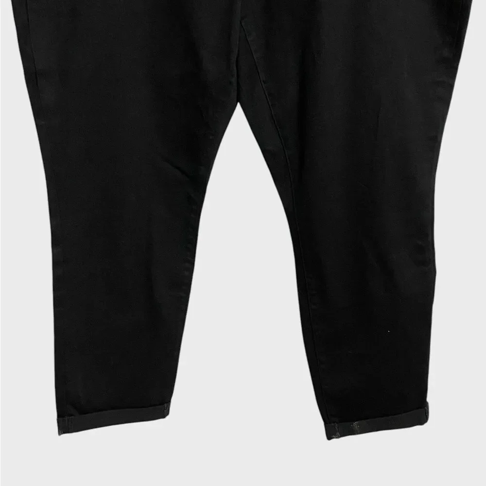 Royalty For Me Women's High Rise Ankle Skinny Jeans Size 20W Black Cuffed Hem